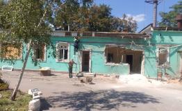 Shelled out hospital building in Kherson